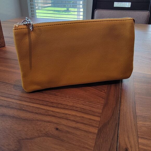 New Christopher Kon Gold Leather Clutch Wallet Soft Supple Golden Yellow - Picture 1 of 6